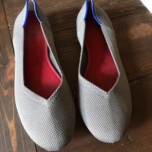 Rothy’s gray flats.